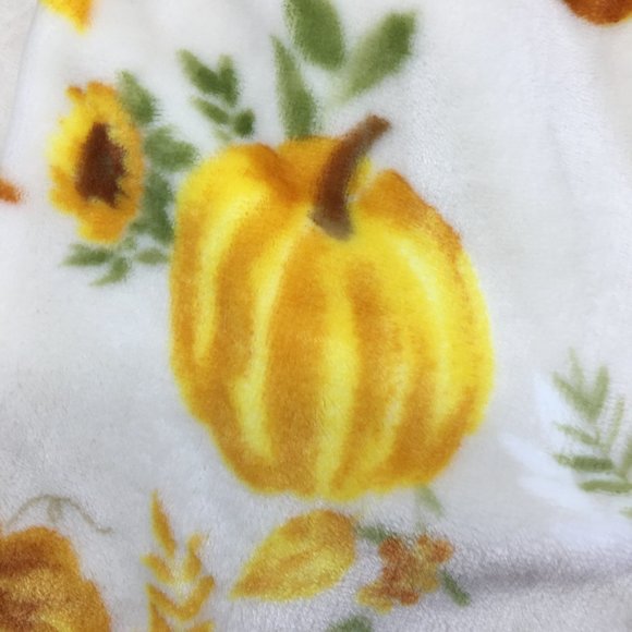 Cynthia Rowley Pumpkin Sunflower Throw Blanket Micro Fleece Thanksgiving Decor - Picture 5 of 12